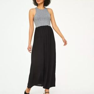 Lou & Grey Colorblock Gray Black Ankle Length Maxi Dress